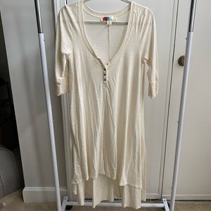 Free people high low white cotton dress